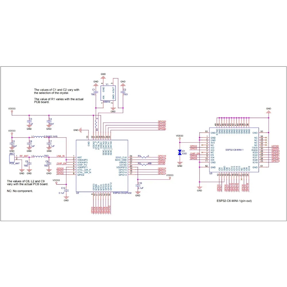 2-100 SZT. ESP32-C6-MINI-1U &  – Ipex Connector recenzja i cena